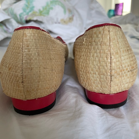 Charlotte Olympia tan raffia and Red Cat Flats - Picture 3 of 6